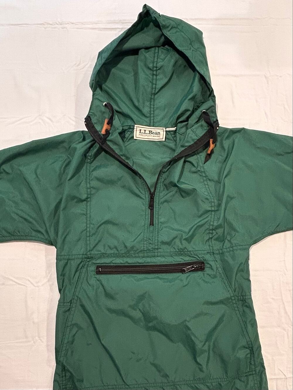 Vintage 80’s LL Bean Anorak w/Hidden Waist Cinch - Leather Tie Pulls Size XS